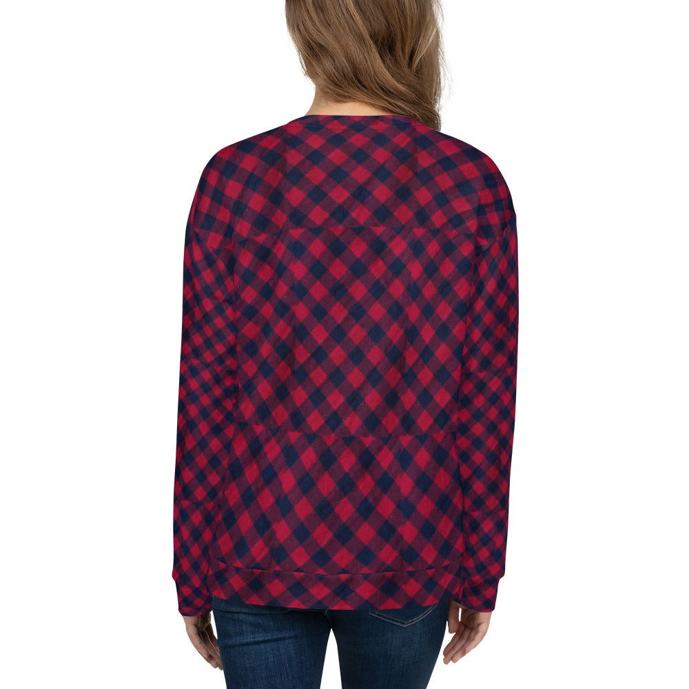 Plaid "Santa" Christmas Shirt. Christmas Sweater Alternative. Unisex Party Sweatshirt or Pullover. WickedYo.